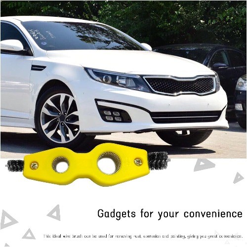 Car Battery Terminal Cleaning Brush, 4 in 1 Anti-Rust Size: 1 PCColor: Yellow