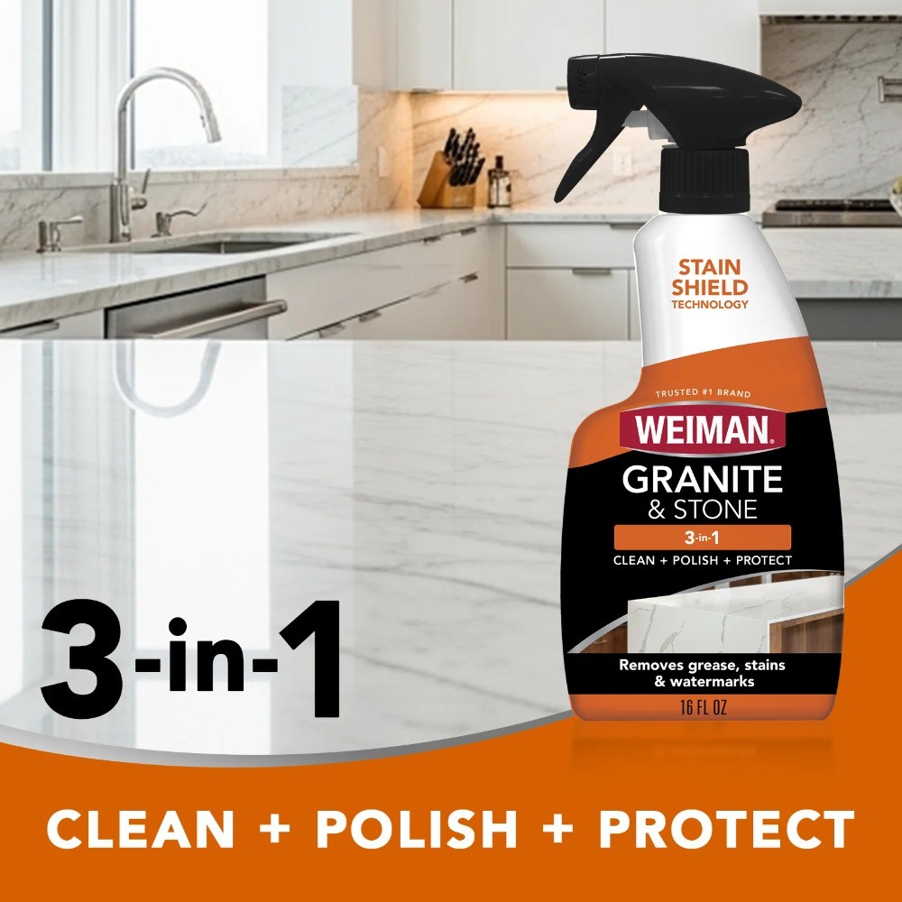 Weiman Granite & Stone 3-in-1 Cleaner, Polish & Protect for Granite, 16 fl oz