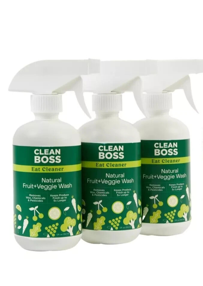 JOY Clean Boss Eat Cleaner Fruit Veggie Natural Wash & Preserver 6-pc Set Sealed