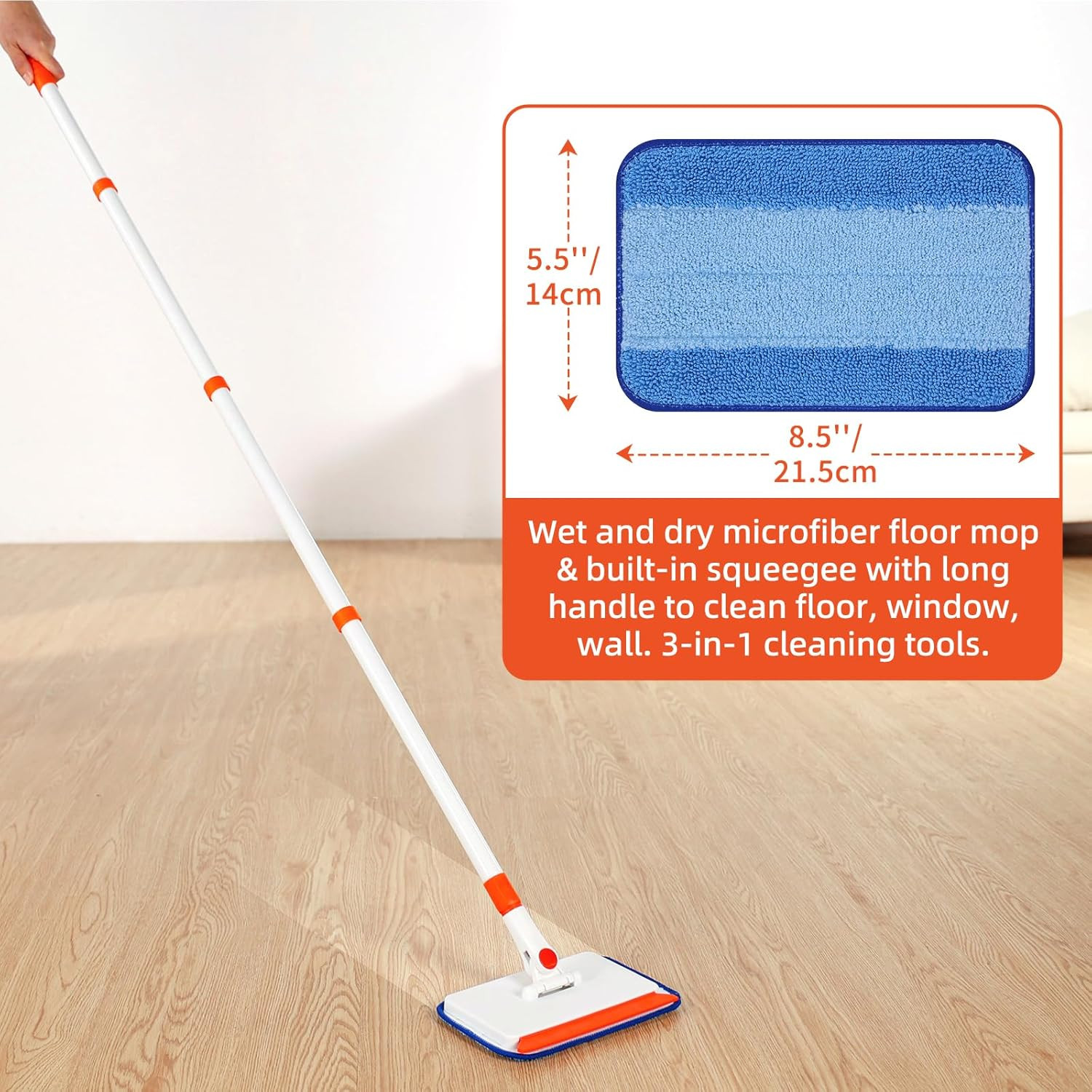 Baseboard Cleaner Tool with Handle, Extendable Long Handle Baseboard Cleaning Du
