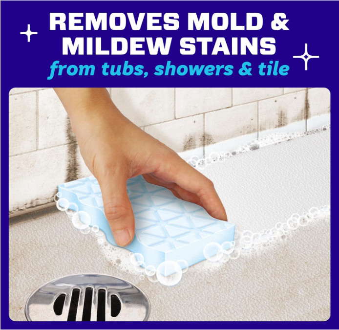 Mr. Clean Magic Eraser, Bathroom & Shower Cleaner, Febreze Lavender, 5 Count