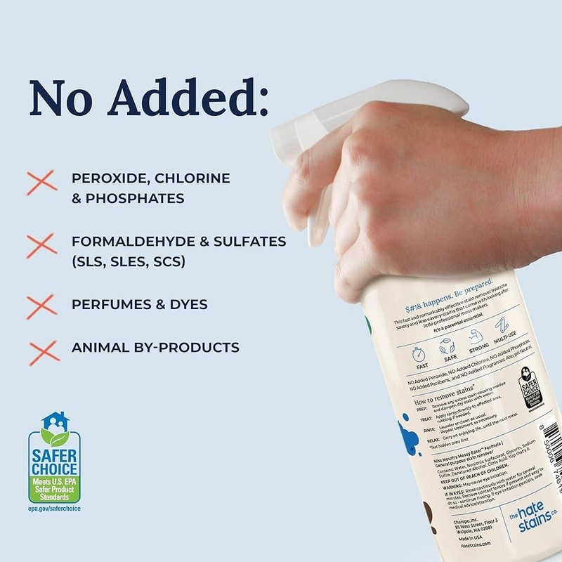 Powerful Stain Remover Spray Clothes Upholstery Carpets Baby Food Juice Blood US