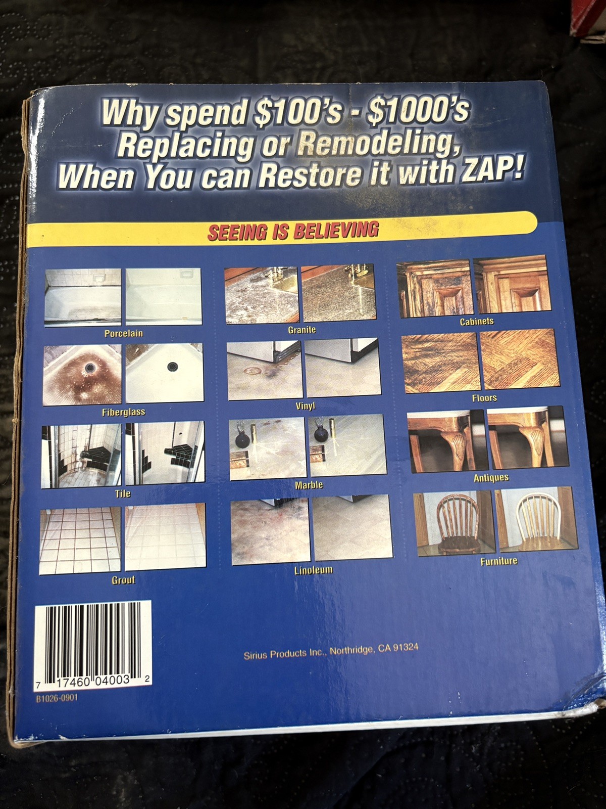 Zap Professional Restorer Maintainer Porcelain Fiberglass Tile Grout Open Box