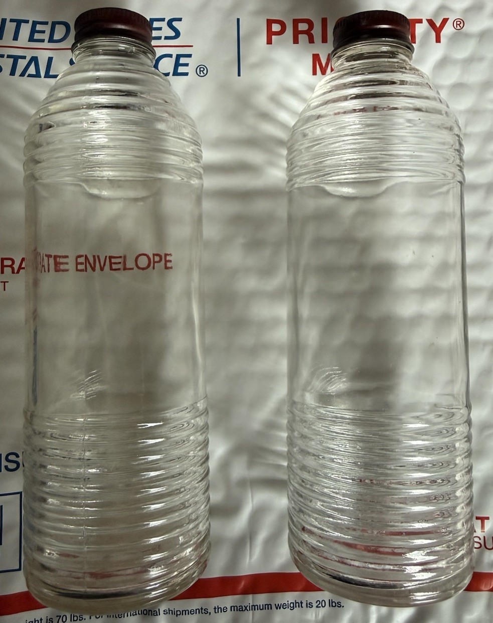Vintage Old English Red Oil Furniture Polish Ribbed Bee Hive Bottle Lot Of 2!