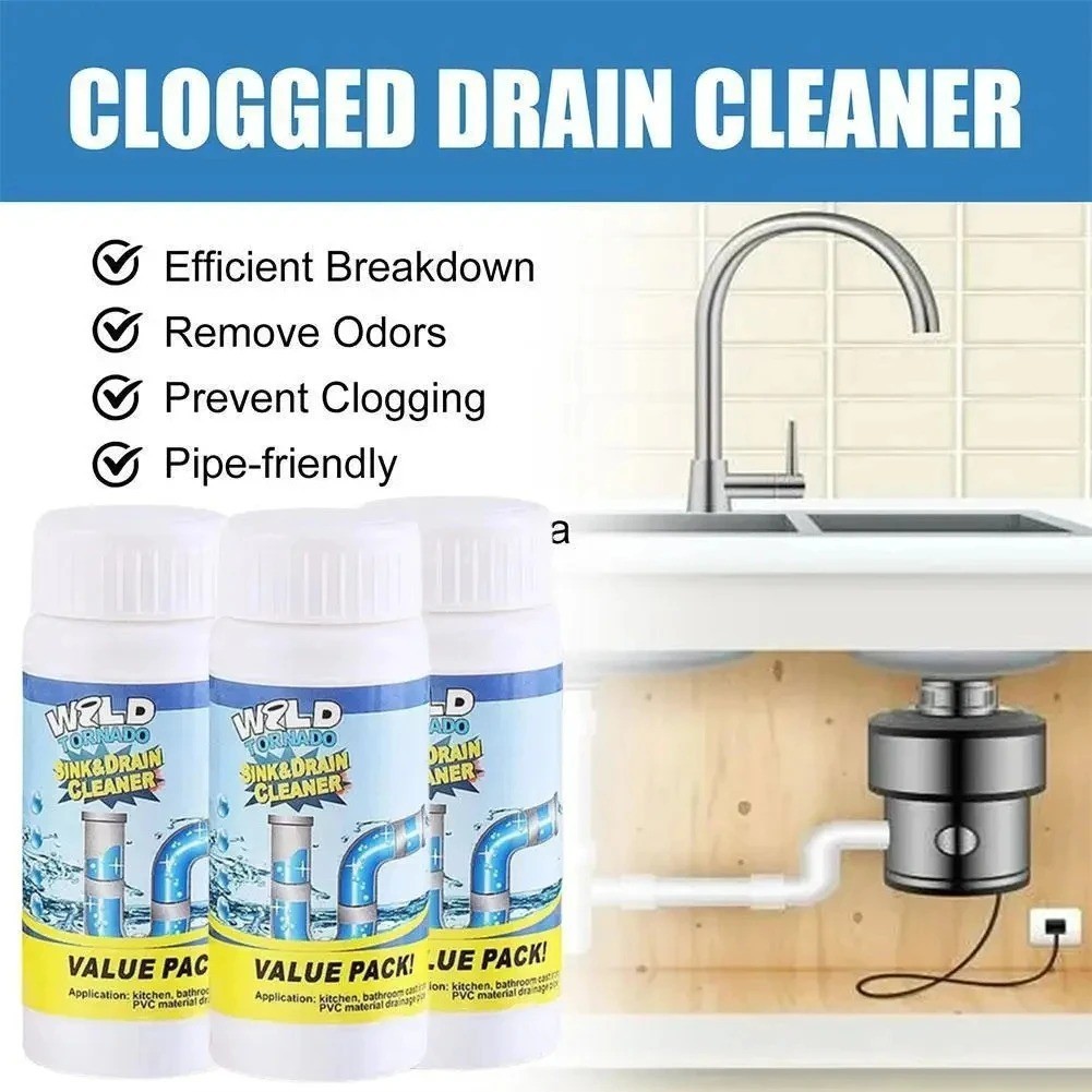 1~5x Wild Tornado Powerful Sink Drain Cleaner High Efficiency Clogging Cleaner