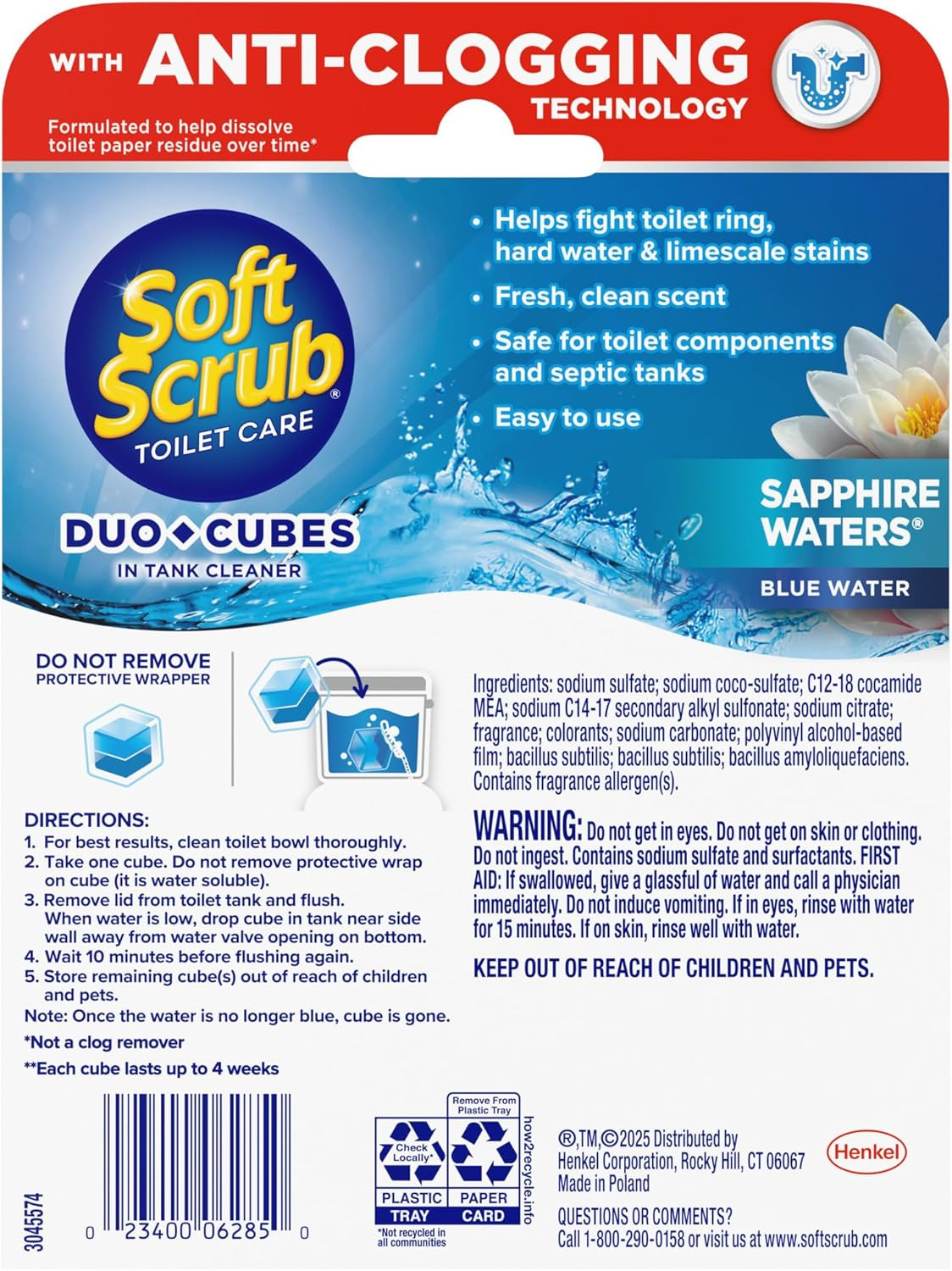 In-Tank Toilet Cleaner Duo-Cubes, Sapphire Waters, 2 Ct (Pack of 7), Cleans & Fr