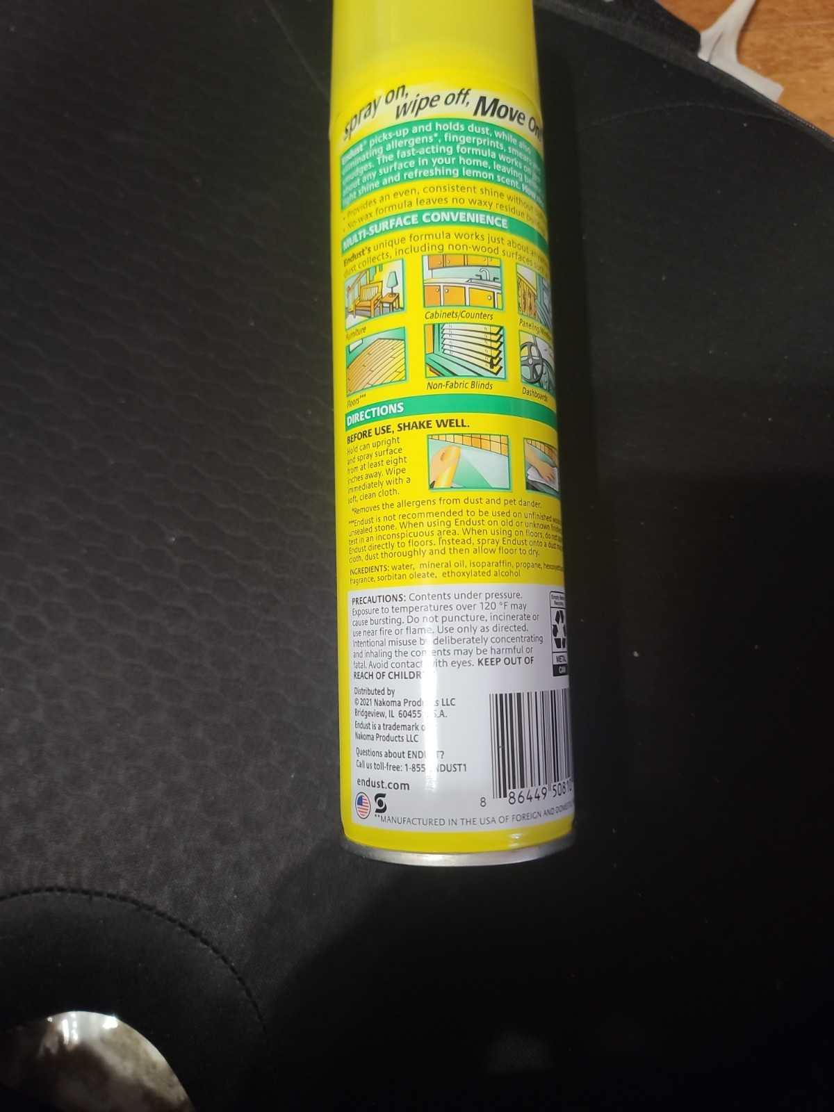 Endust® Multi-Surface Dusting and Cleaning Spray, Lemon Zest, Aerosol, 12.5 oz.