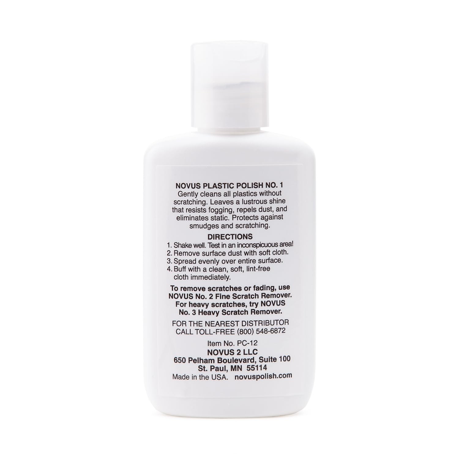 NOVUS Plastic Polish Cleaner 2 Ounce Squeeze Bottle for Windshields Shields A…