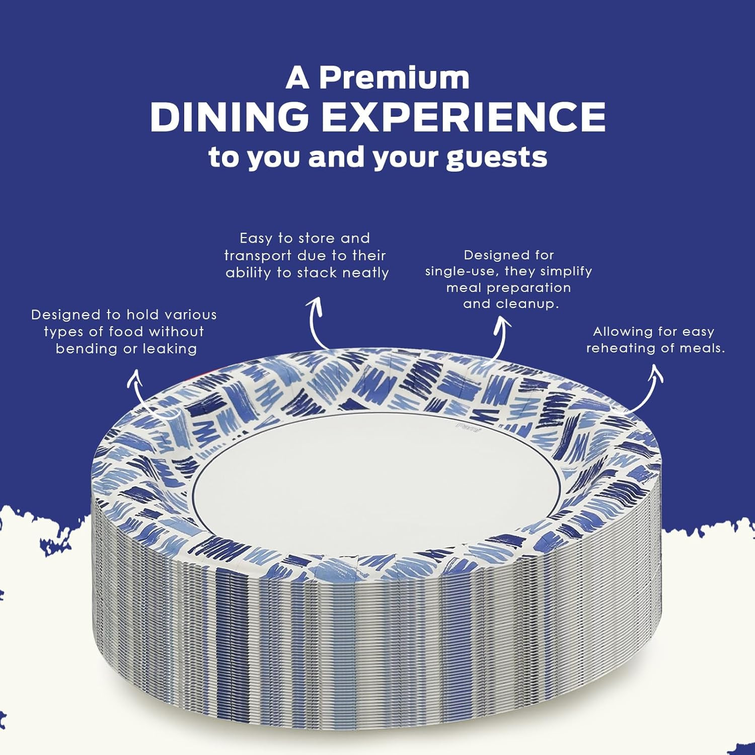 PAMI Heavy-Duty Disposable Small round Paper Dishes | Microwave-Safe, Oil, Water