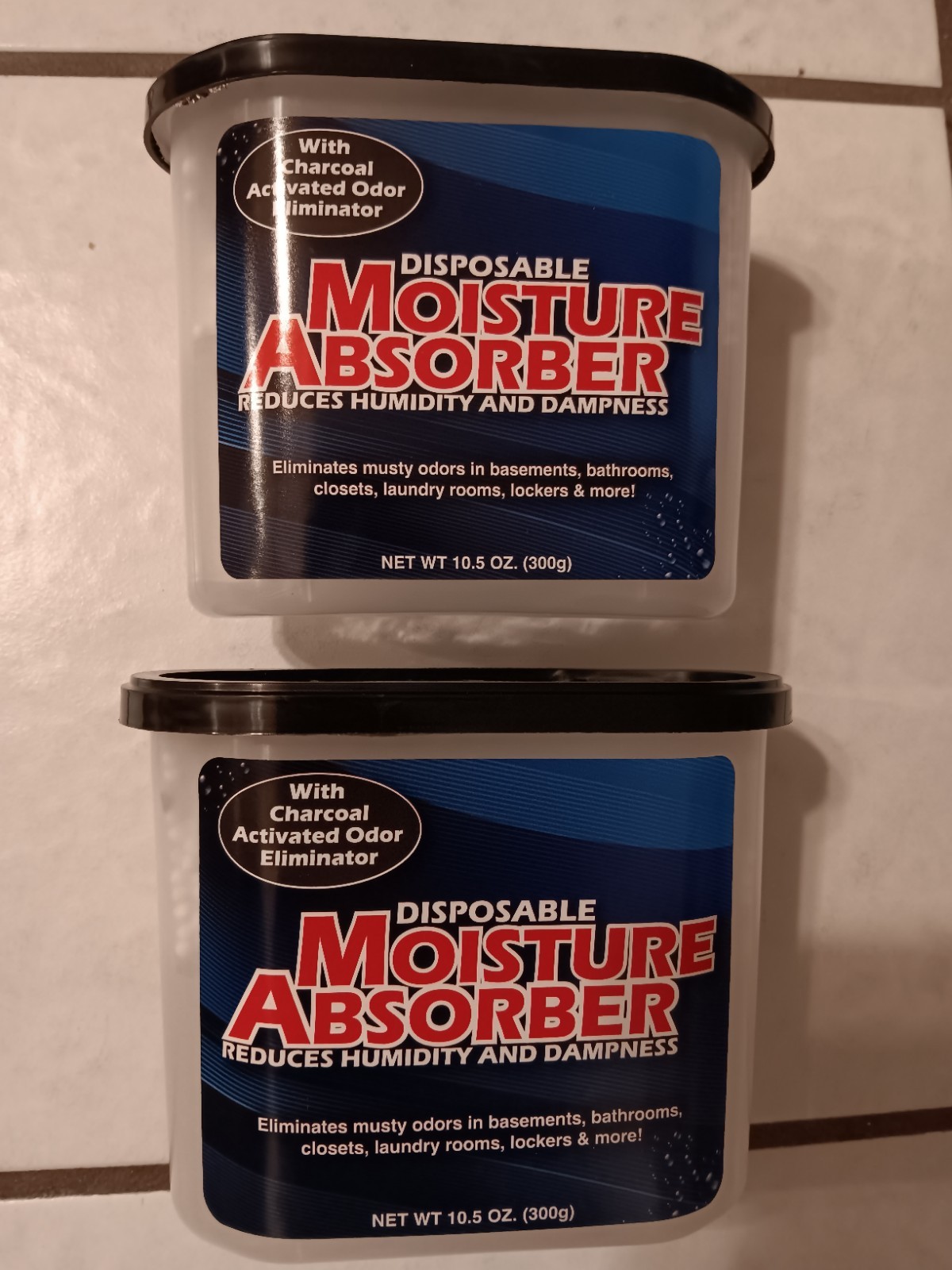 Disposable Moisture Absorber With Charcoal Odor Eliminator 10.5 Oz Set of 2