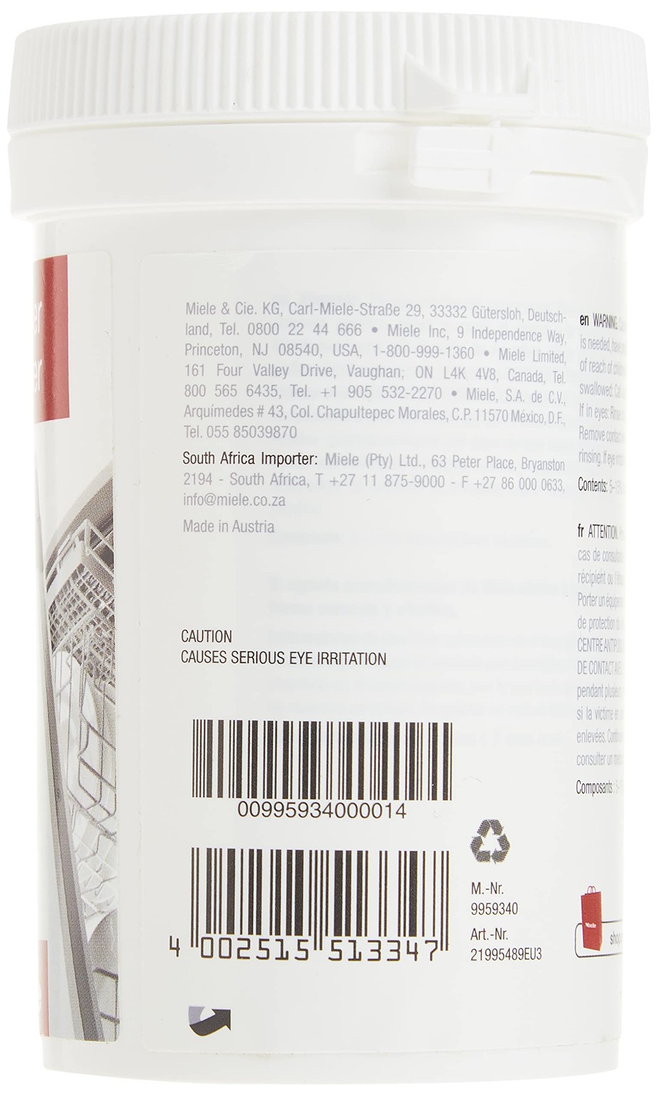 Miele DishClean Dishwasher Cleaner, Care Product 5.6 Ounce (Pack of 1), White