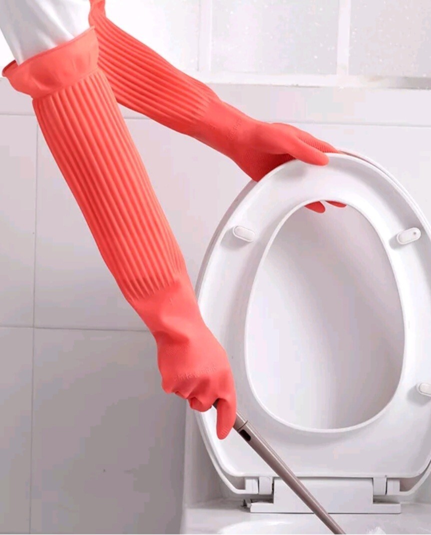 Taiwan Made – Two pairs L Size Kitchen Gloves ​Laundry Dishwashing Rubber Gloves
