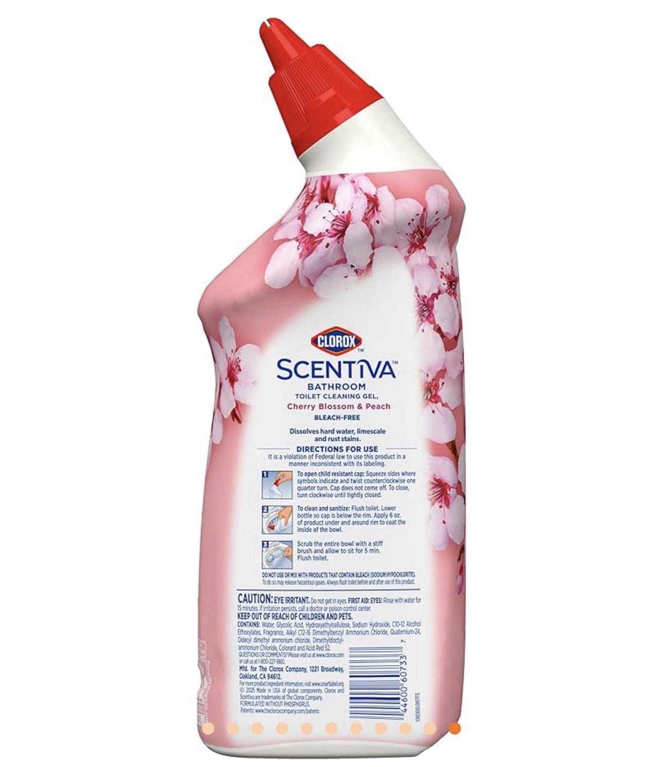 Clorox Scentiva Toilet Cleaning Gel Cherry Blossom & Peach 24 fl oz, 2 Pack