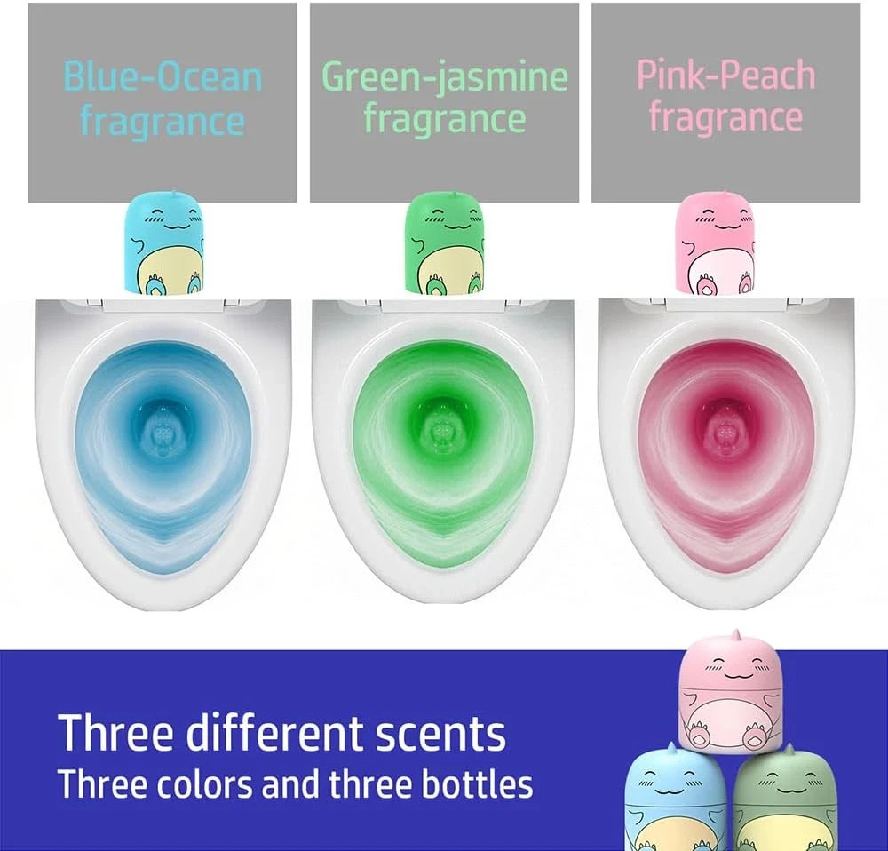 Cute Dinosaur-Shaped Toilet Bowl Cleaner Bottle, Bathroom Toilet Tank Cleaner wi