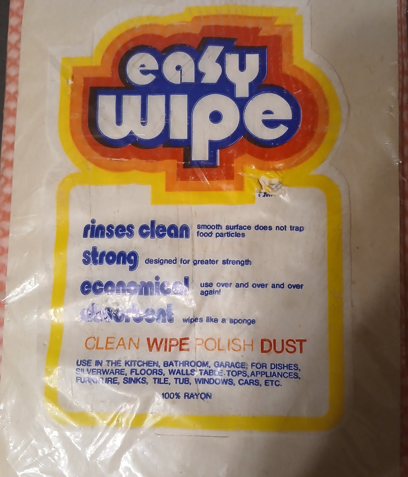 Vintage Easy Wipes Re Usable Wiping Cloths Magla Movie Prop Sale 3/$1.00 Sticker