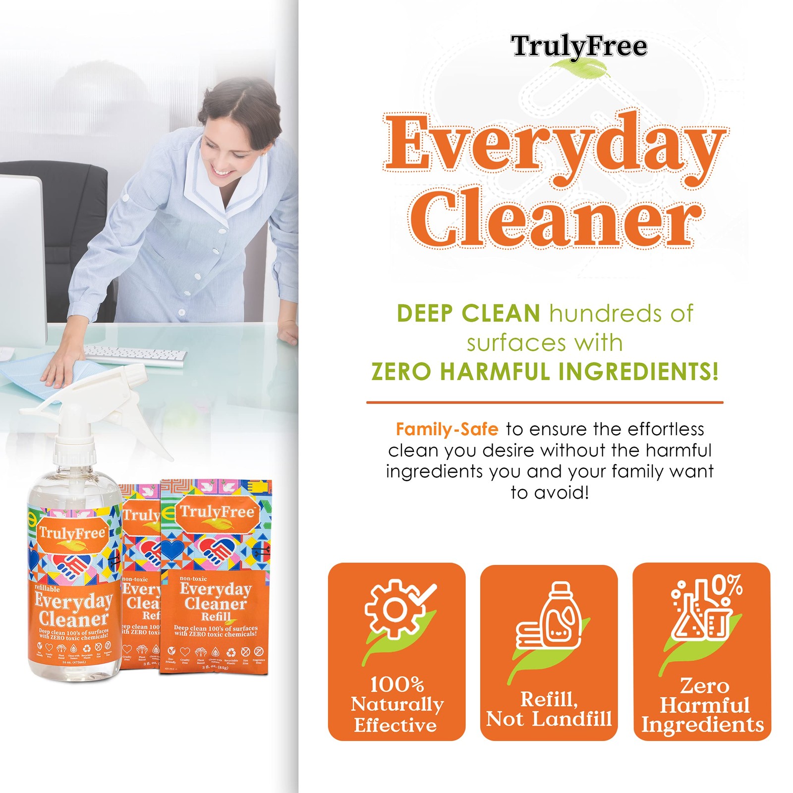 Everyday Cleaner Multipurpose Cleaner Spray Kitchen Counter Cleaner Natural Clea