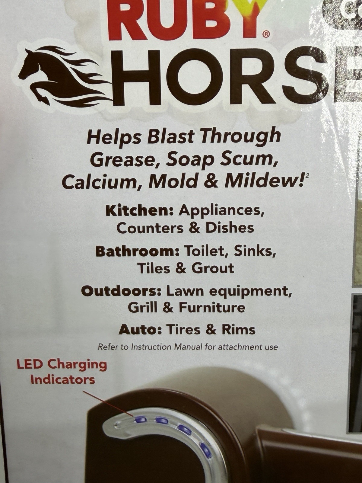 Horsepower Waterproof Power Scrubber Cordless & Rechargeable R1-0524 NIB