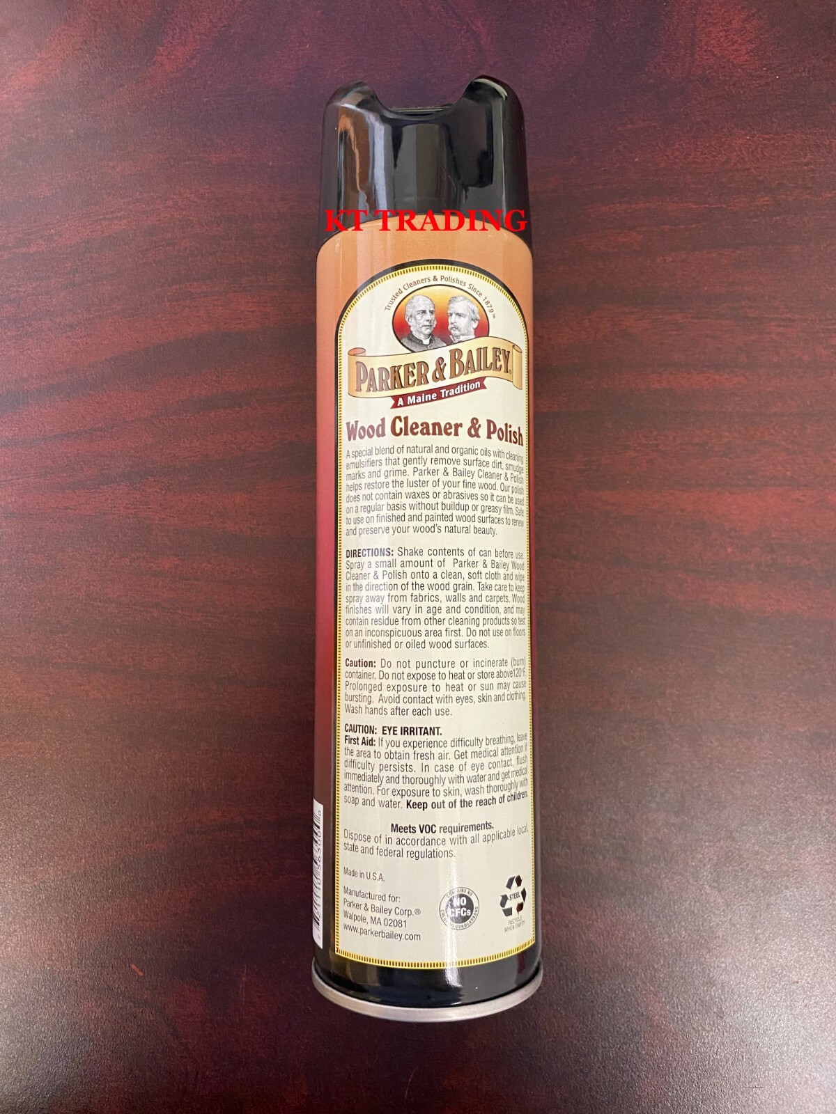 PARKER & BAILEY ~Natural Organic Oil WOOD CLEANER & POLISH Renew Restore 12.5oz