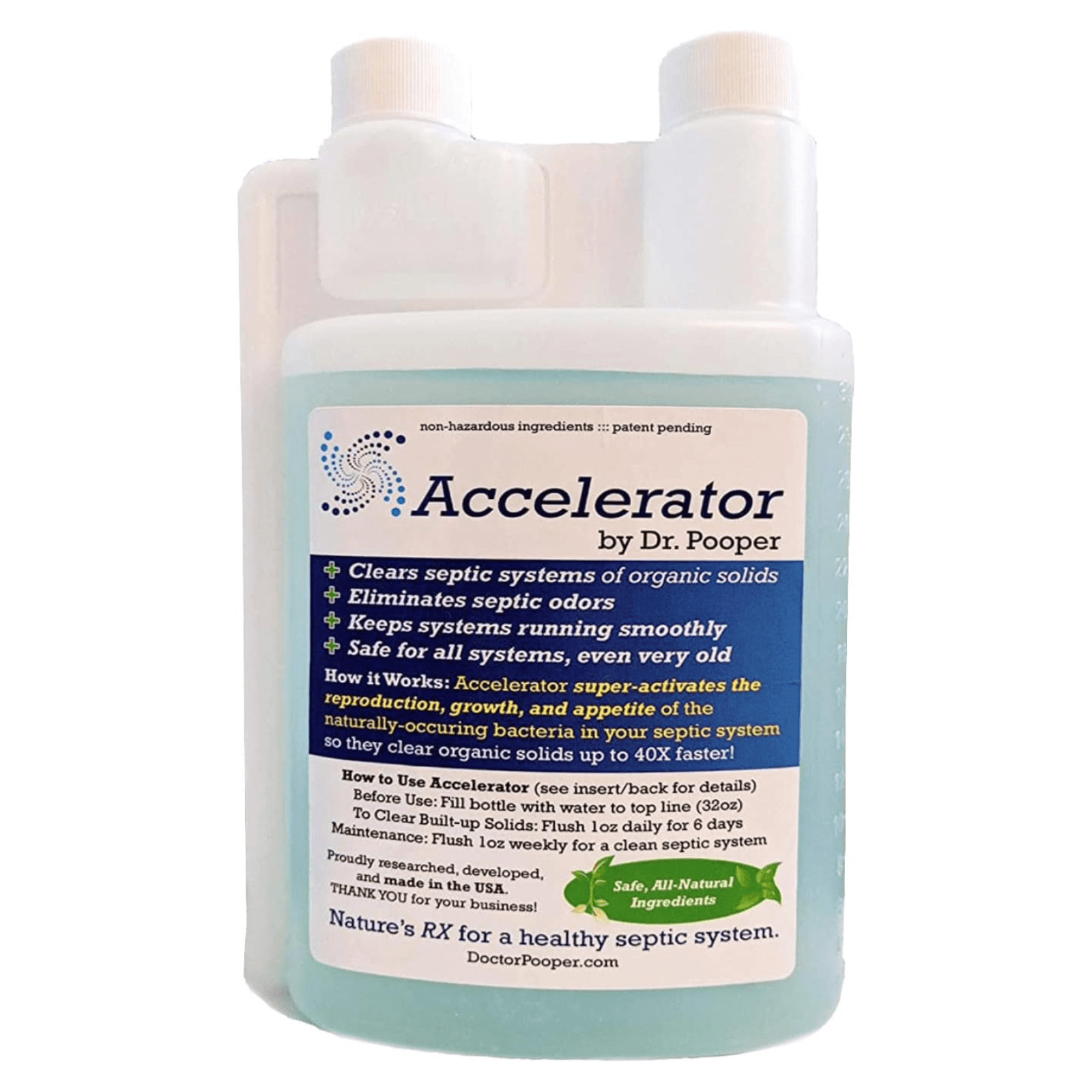 Dr Pooper Accelerator Septic Tank Treatment Bacteria Enzyme Cleaner Odor Remover