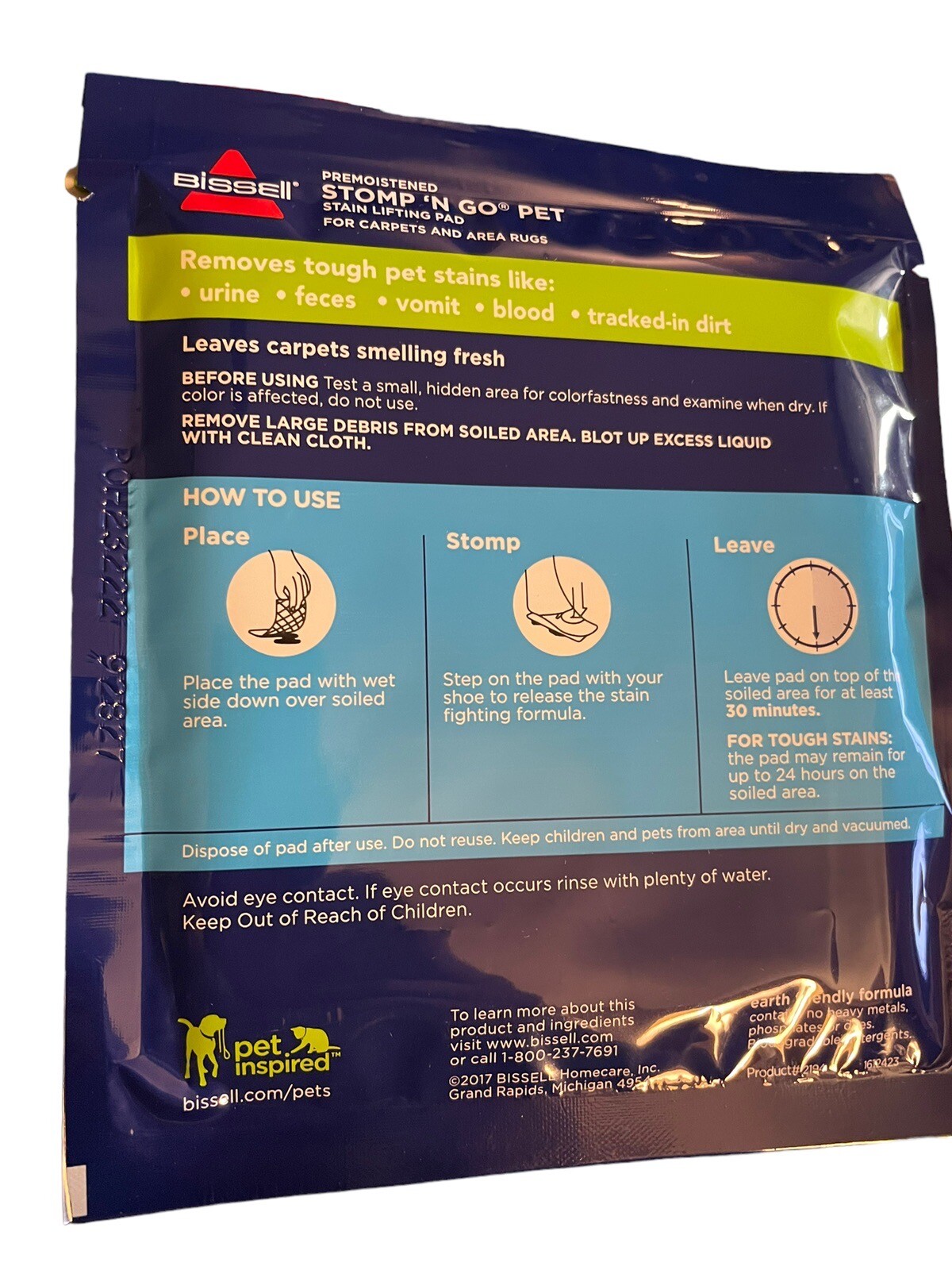 Bissell Stomp ‘n Go Pet Stain Lifting Pad+ OXY 5 Pack New Sealed! Discontinued!