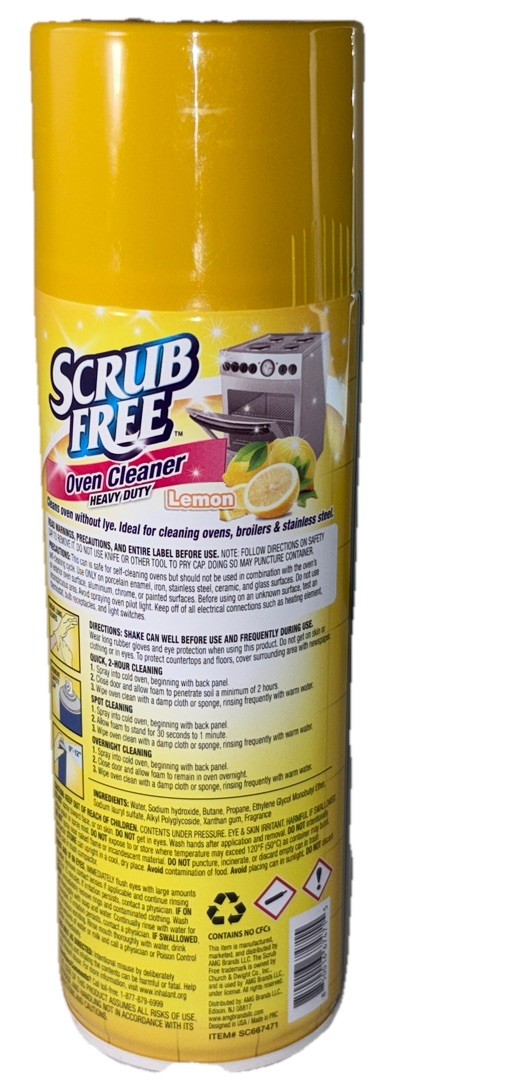 Scrub Free OVEN CLEANER Heavy Duty-Cuts Thru Grease/Food Spills-Lemon Scent 12oz