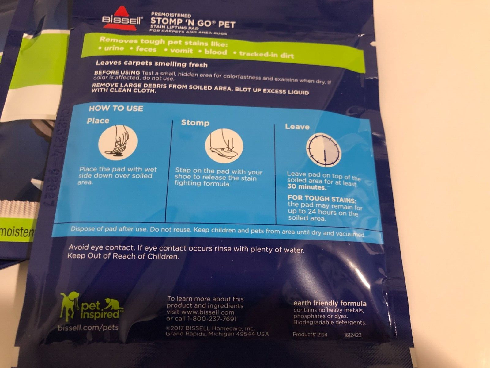 (Lot of 10) New Bissell Stomp N Go Pet Stain Lifting Pads +Oxy SEALED