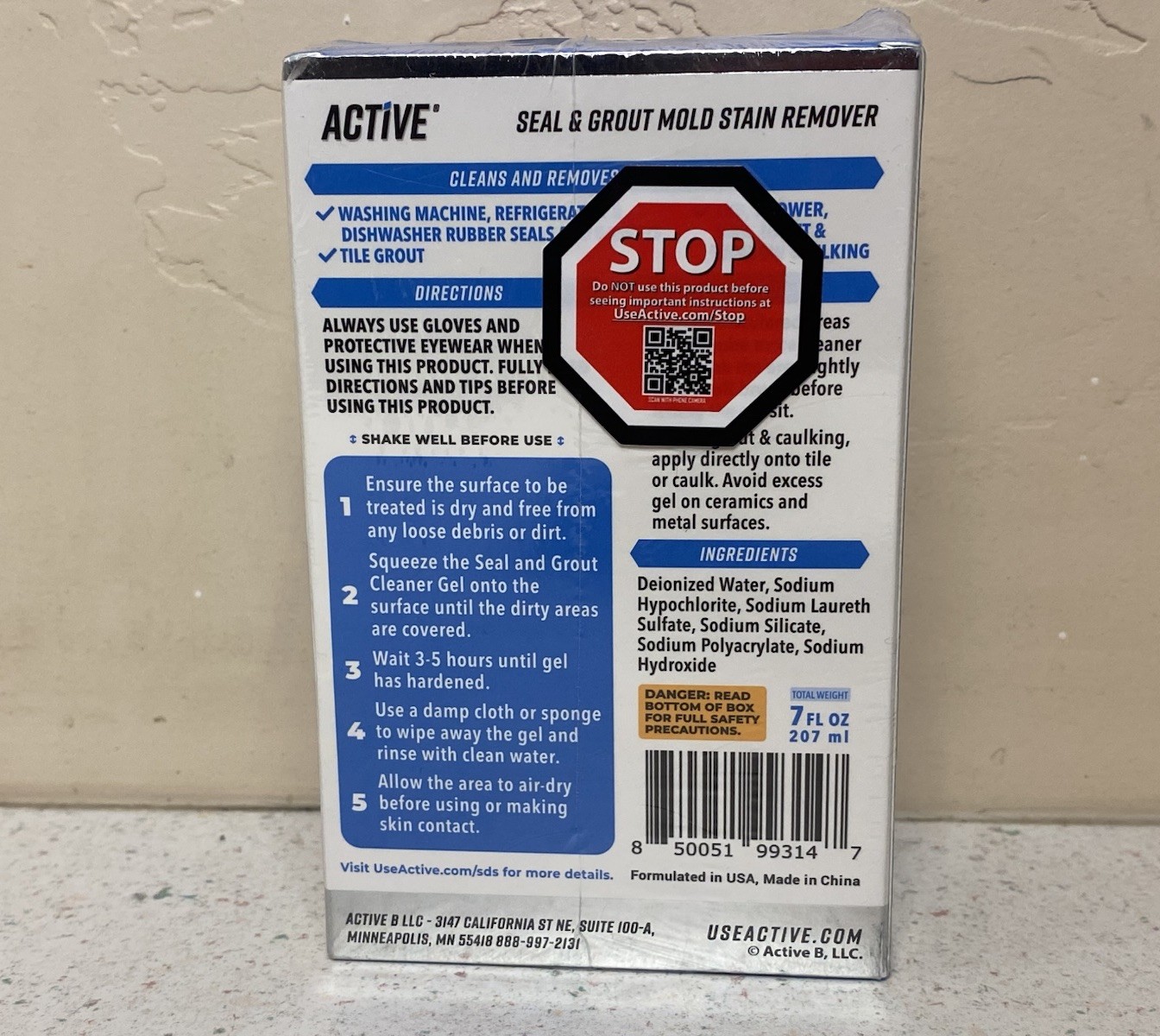 Active Seal & Grout Mold Stain Remover Deep Clean 7oz