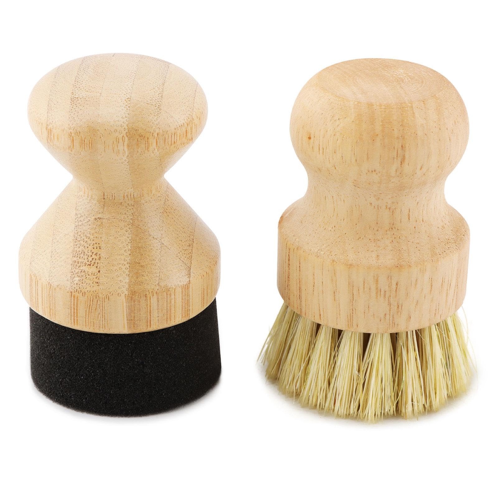 Cutting Board Oil Wax Applicator and Scrub Brush Set- Natural Bamboo with Sis…