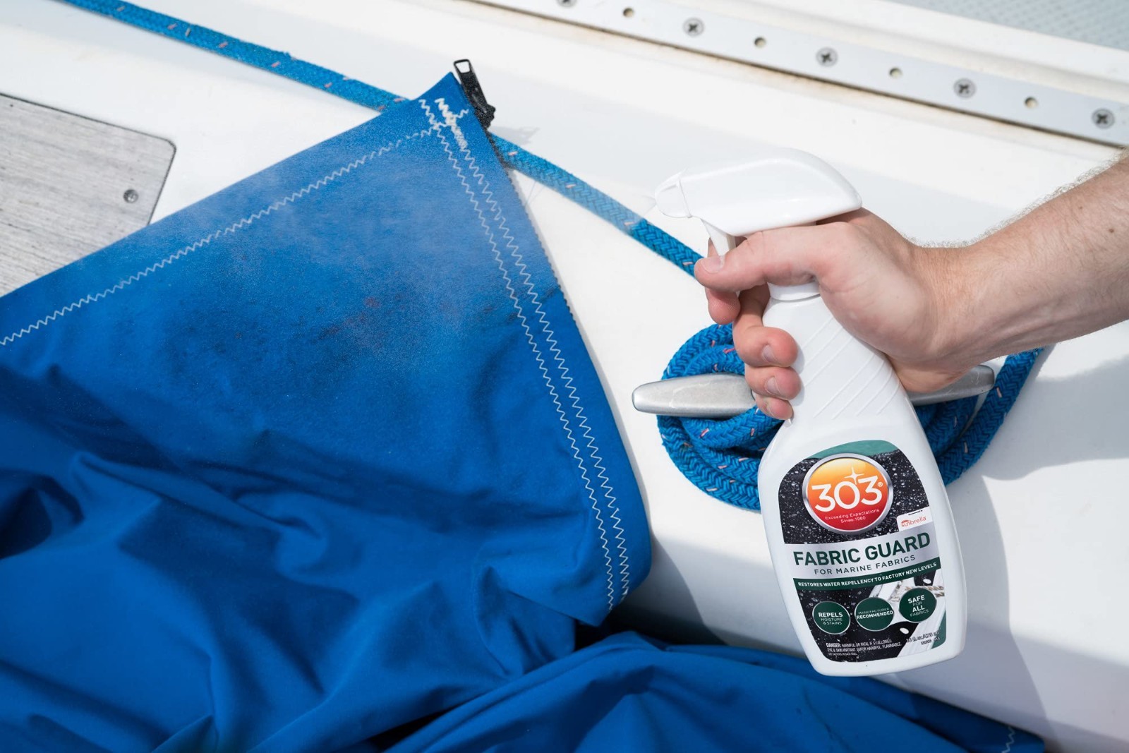 Water Repellent Fabric Protector for Boat Covers & Canvas – 16 oz Marine Guard