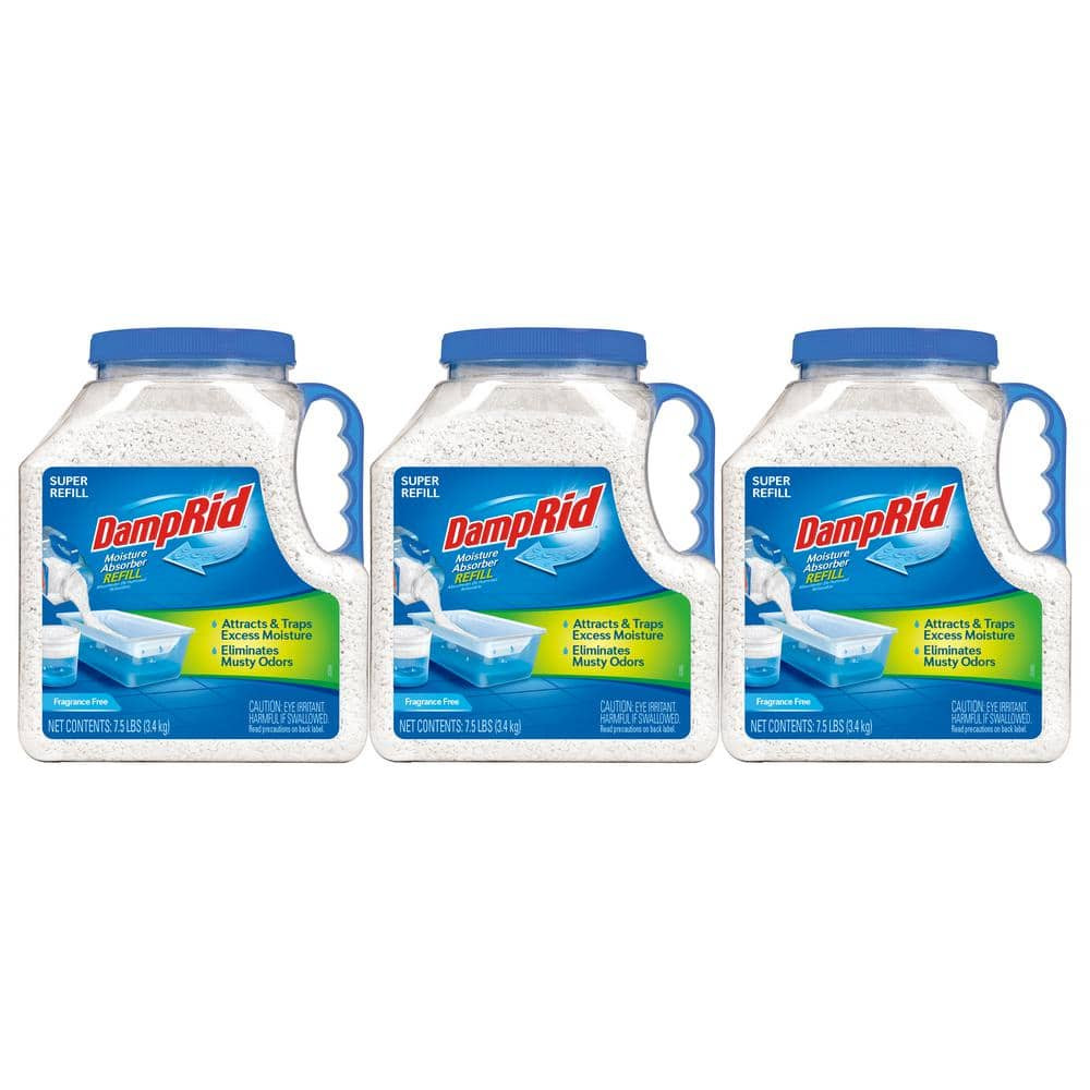 7.5 lbs Fragrance Free Super Refil Moisture Absorber 3-Pack Easy Pour Container