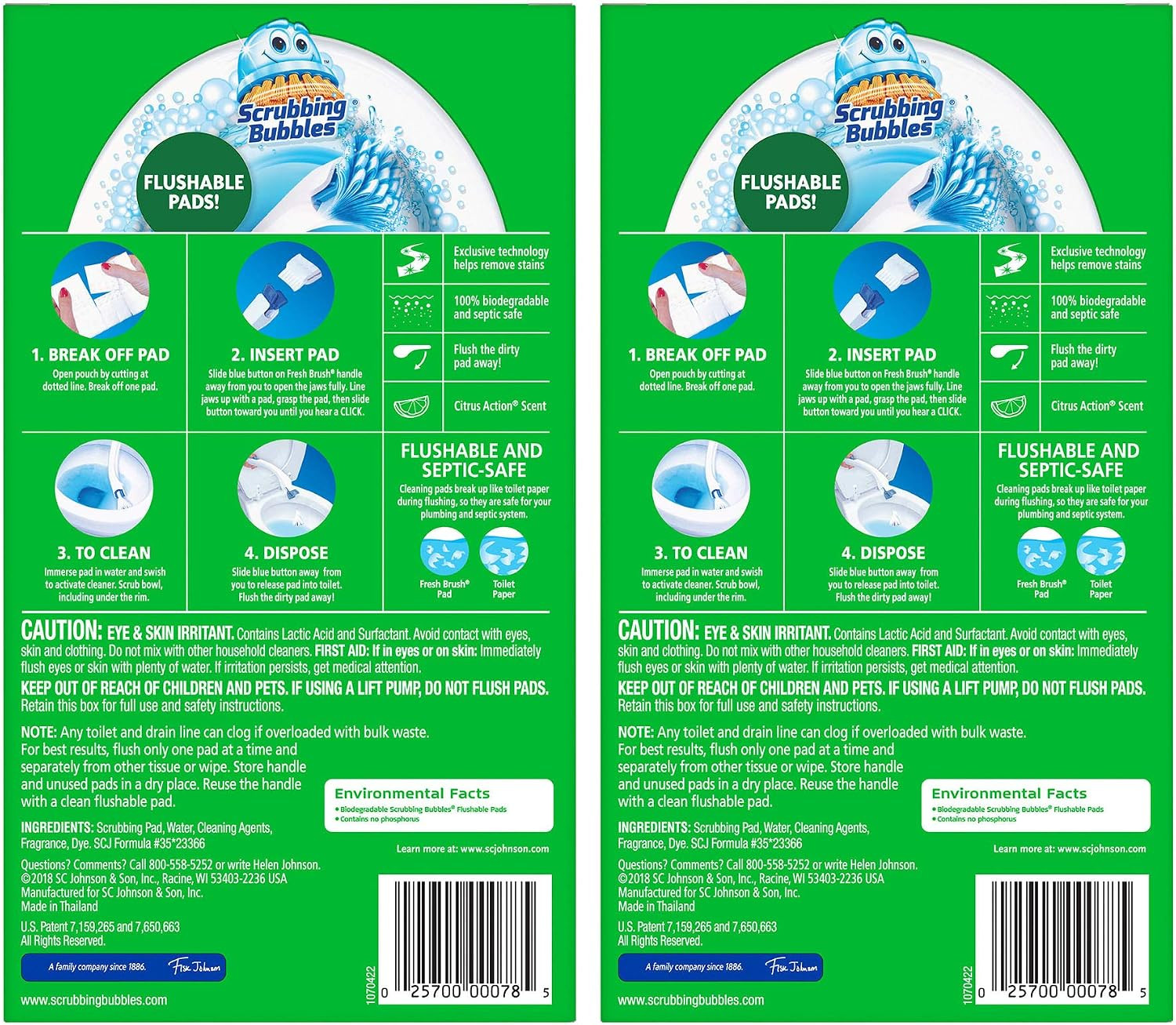 Scrubbing Bubbles Flushable Toilet Bowl Wand Cleaner Refills, Fresh Brush Cleane