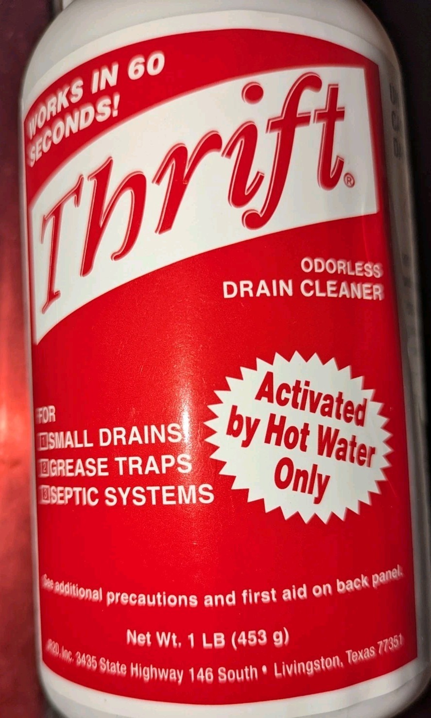 Thrift T-100 Alkaline Based 1-Pound Granular Drain Cleaner (1 lb)