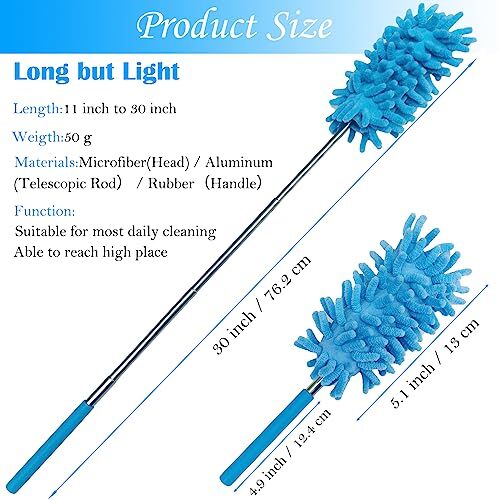 3Pcs Extendable Microfiber Duster Telescoping Car Window Office Cleaning Dusters