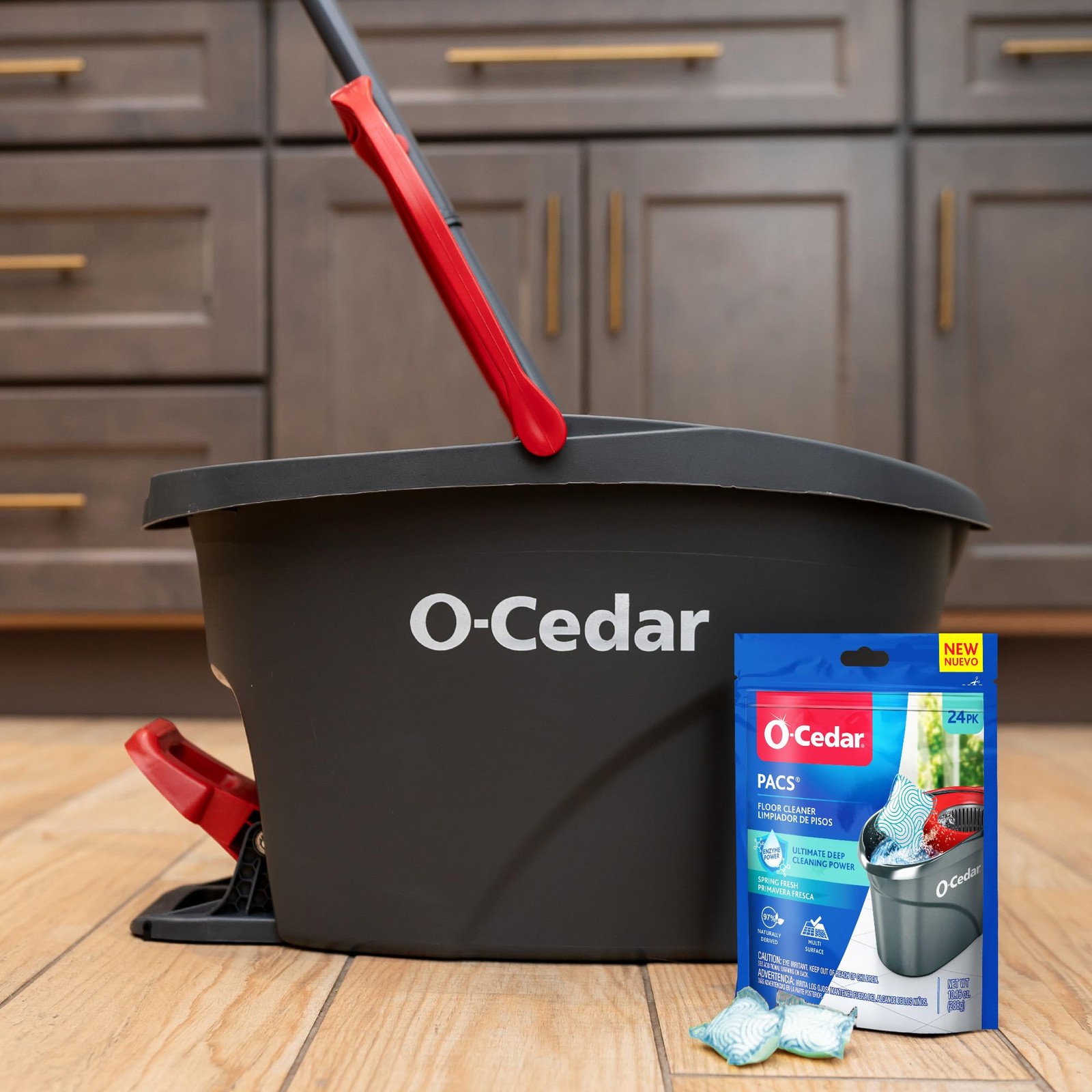 O-Cedar PACS Floor Cleaner, Spring Fresh Scent – 24 Count | Enzyme-Powered Po…