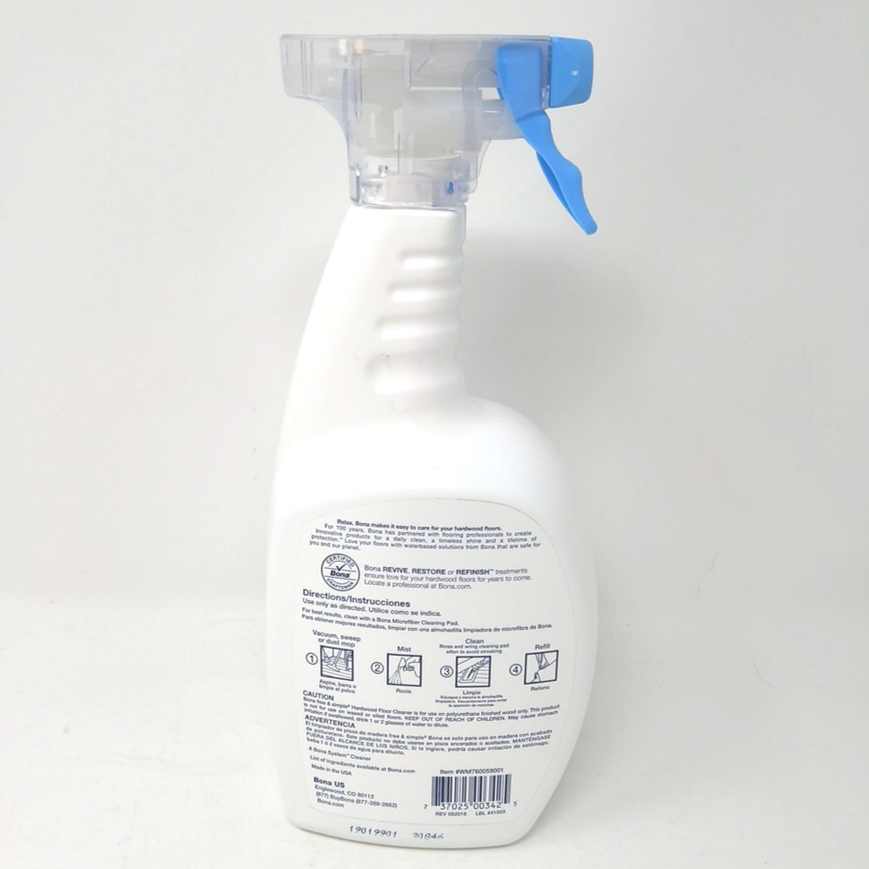 Bona 36 oz. Hardwood Floor Cleaner Hypoallergenic Formula Free of Dyes & Scents