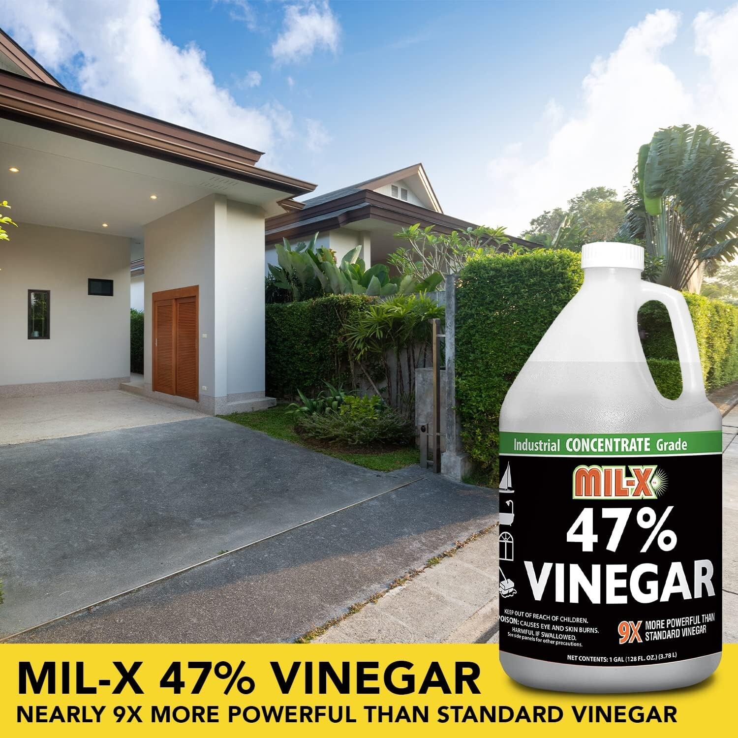 47% Vinegar, Ultra Concentrated, Industrial, Extra Strength, 1 Gallon, 10X Power