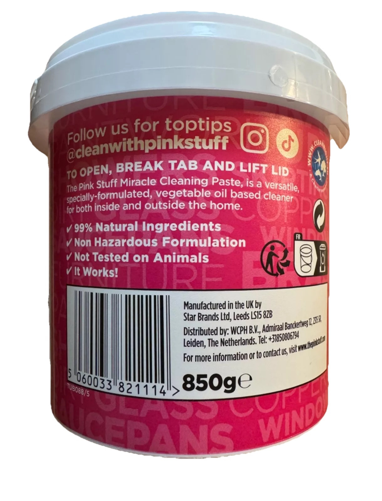 Stardrops The Pink Stuff Miracle Cleaning Paste 850 g / 1.87 lb / 29.98 oz