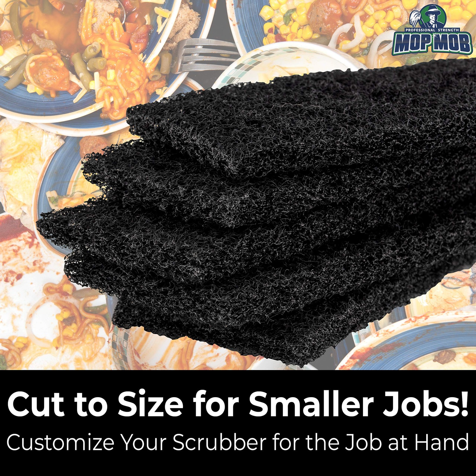 Heavy Duty XL Black Scouring Pad 5 Pack. 10 x 4.5in Large Multipurpose Nylon …