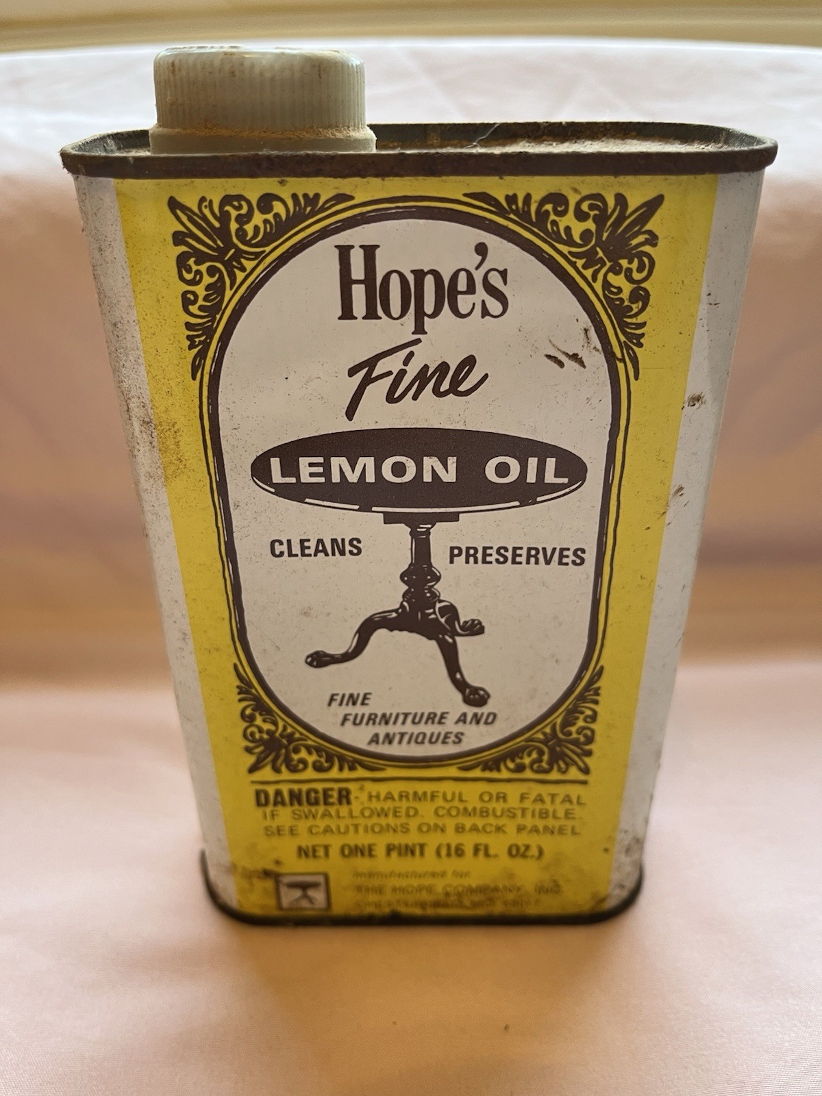 *Rare* Vintage Hope’s Fine Lemon Oil Furniture Treatment 16 Oz. Can
