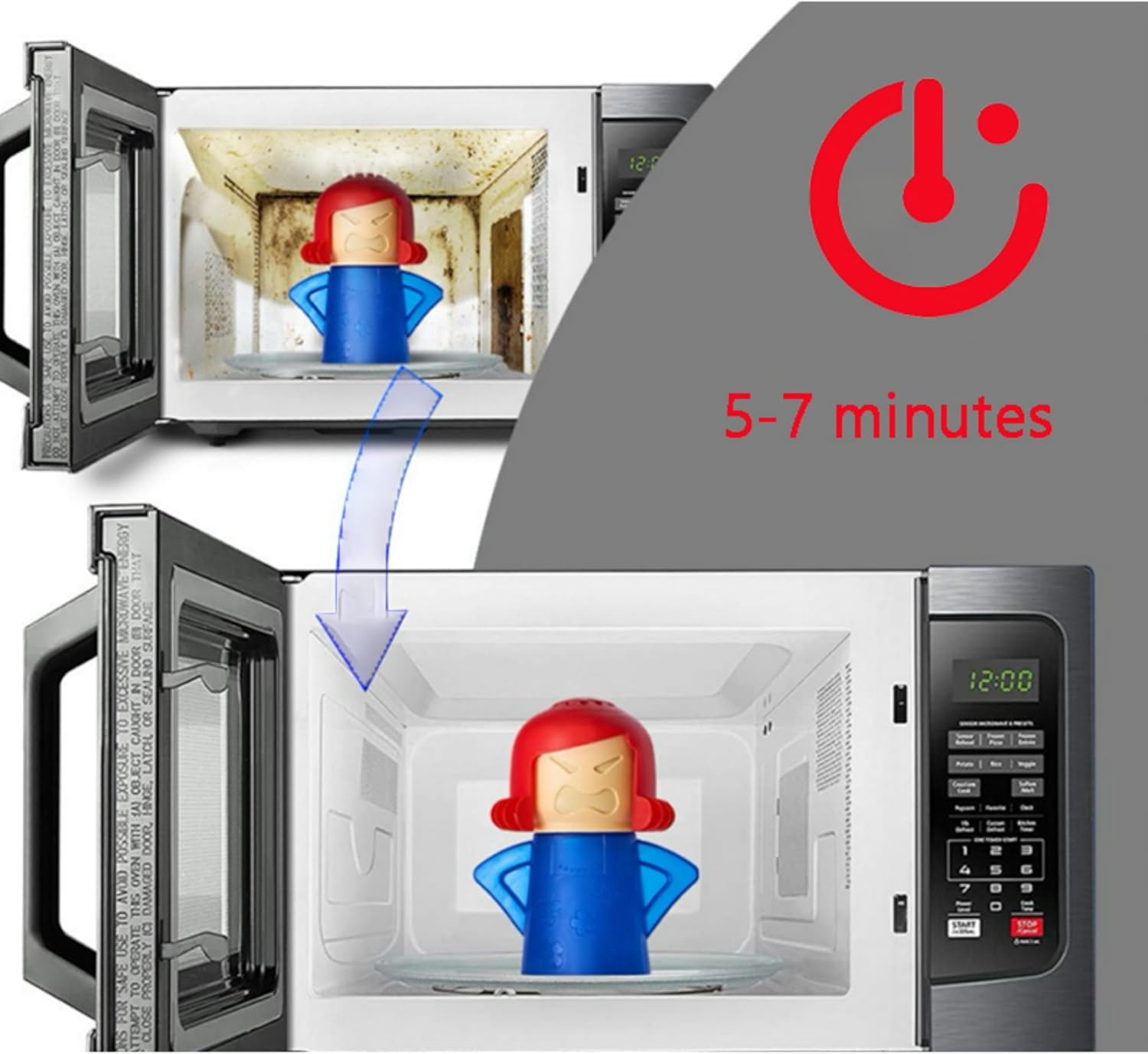 Angry Mama Microwave Cleaner only with Water and Vinegar Cleans your Kitchen …