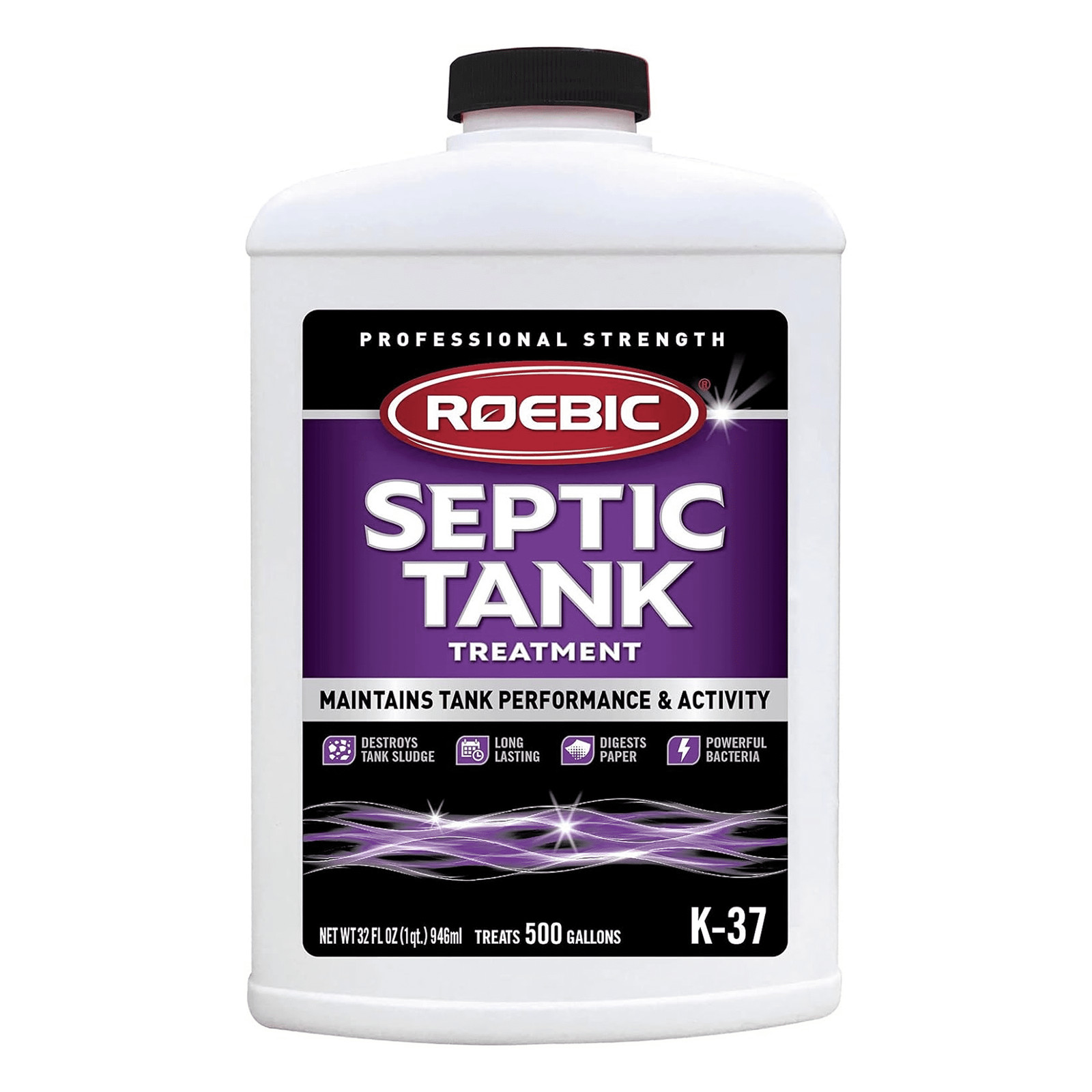 (2 pack) Roebic K-37 Septic Treatment, 32 Fl Oz Bacteria Enzyme Clog Remover