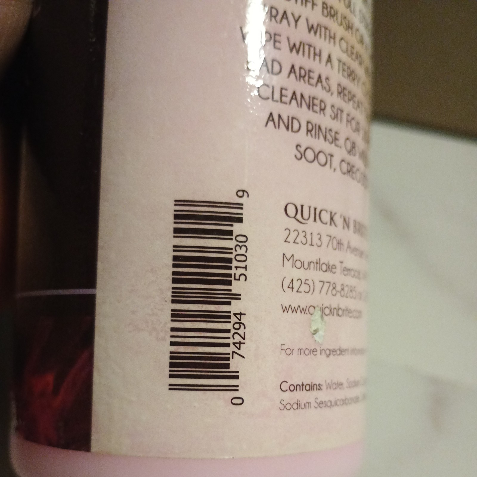 Quick n Brite Fireplace Cleaner 16oz NON TOXIC BIODEGRADABLE NO HARSH CHEMICALS