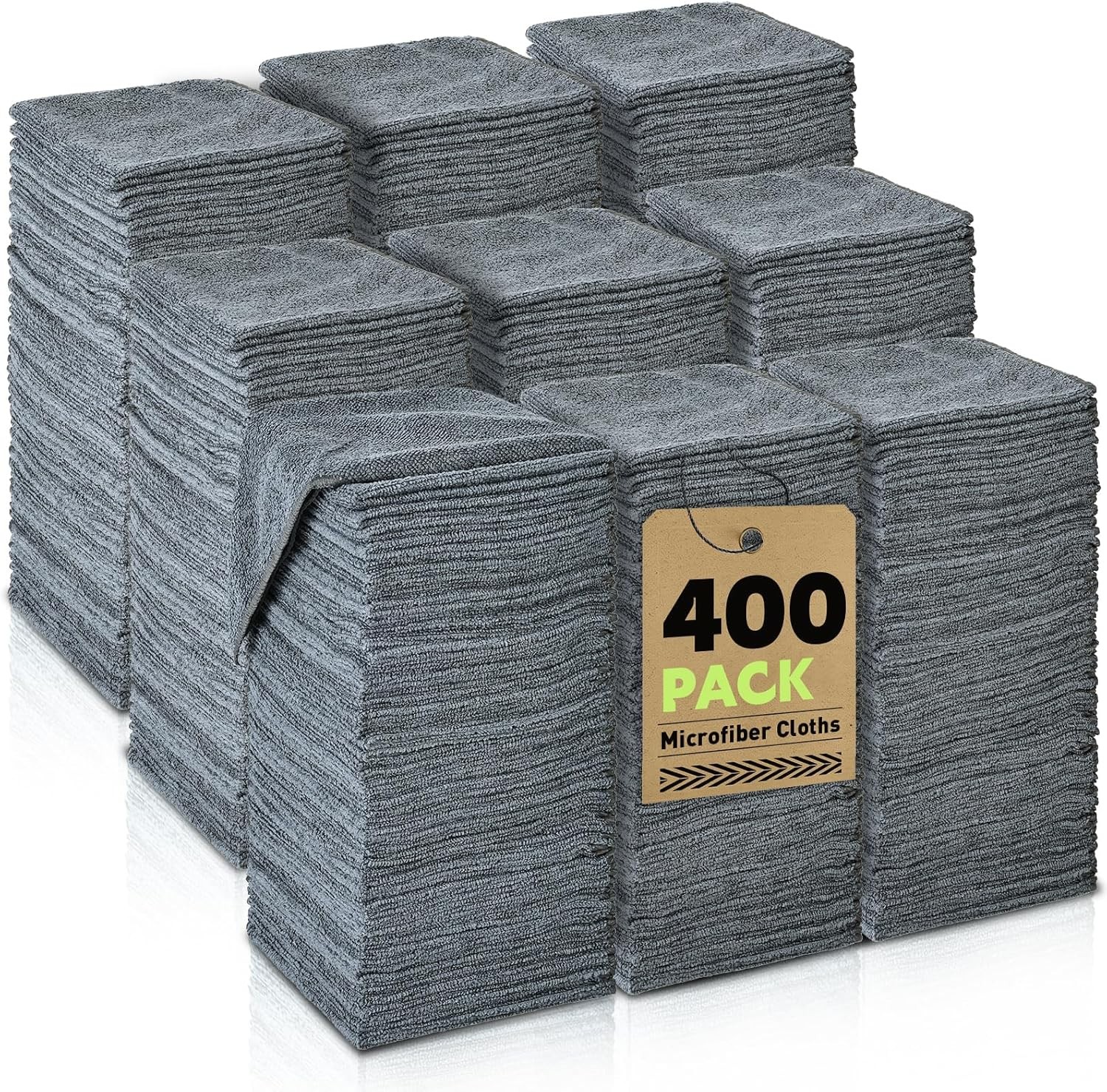 Microfiber Cleaning Cloths Bulk-, Gray Microfiber Towels for Cars,