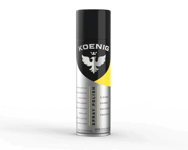 4 Cans Koenig Spray Polish w/ 2 Towel Set | Multi-Surface Cleaner and Polish |