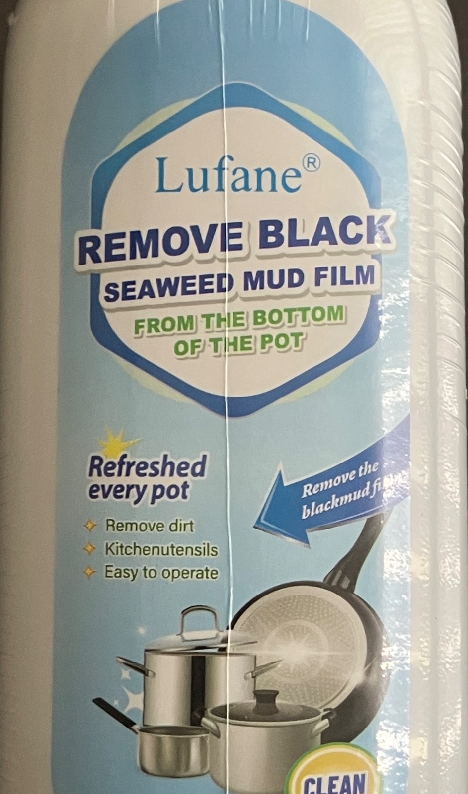 “Lufane”, REMOVE BLACK, SEAWEED, MUD, FILM FROM THE BOTTOM OF THE POT!!