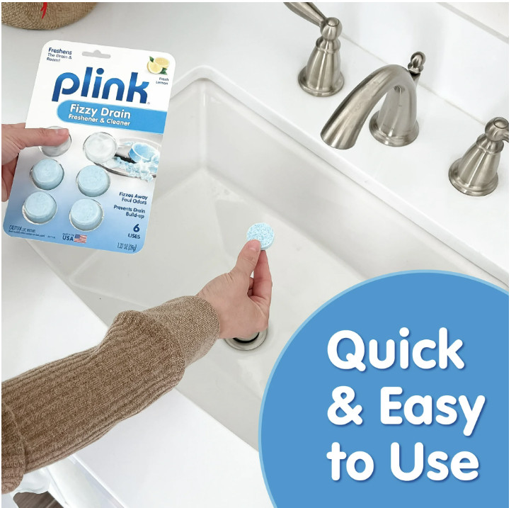 Fizzy Drain Cleaner Tablets Lemon Scent Sink Drain Freshener 6 Uses