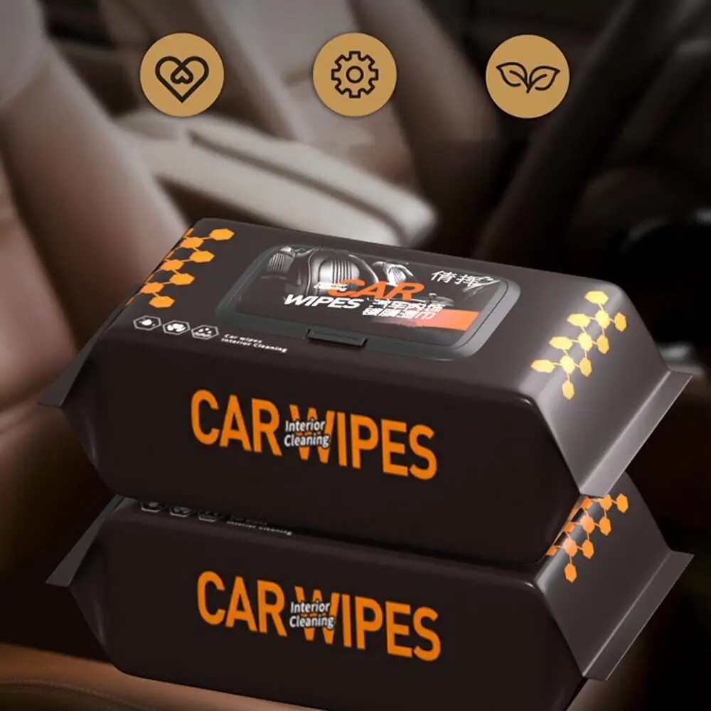 30PCS Car Leather Wipes Auto Polish Accessories+10PCS Degumming Wipes