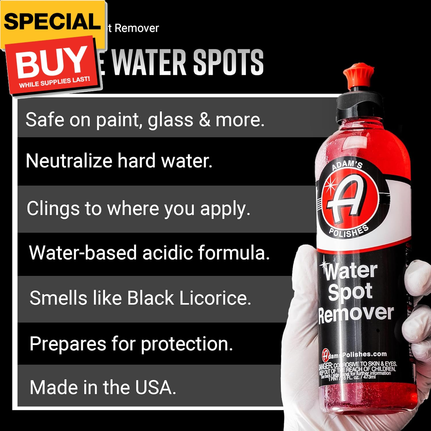 Water Spot Remover – Hard Water Stain Remover for Glass, Shower Doors, Paint, Wi
