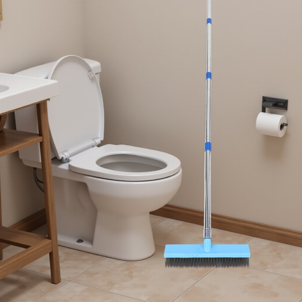 Floor Scrubbing Cleaning Brush Tile Scrubber with Handle Bathroom for Shower