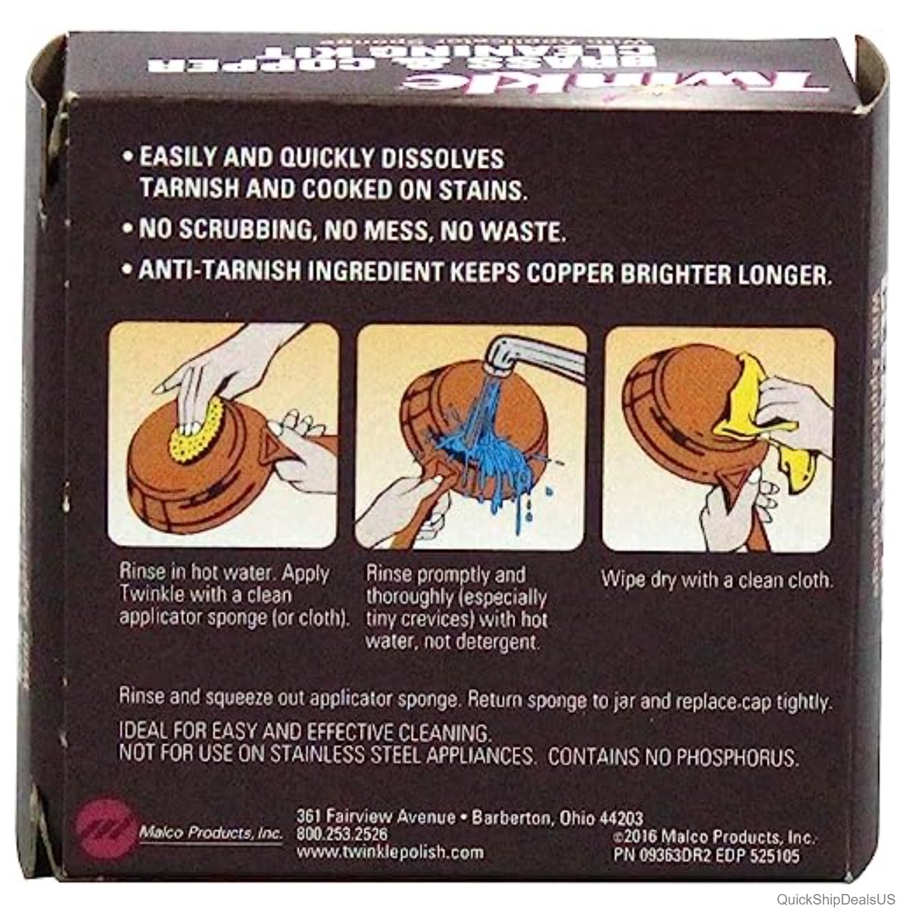 Metal Cleaning Kit Brass Copper Polish 1.12 Lb High Shine Restorer